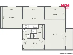 Prodej bytu 3+1, Karlovy Vary, Šumavská, 64 m2
