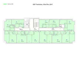 Pronájem bytu 2+kk, Pardubice, třída Míru, 52 m2