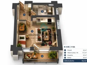 Prodej bytu 1+kk, Hluboká nad Vltavou, 44 m2