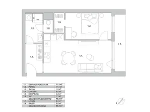 Prodej bytu 2+kk, Praha - Chodov, Petýrkova, 55 m2