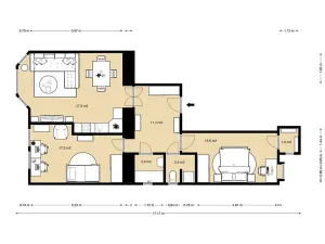 Pronájem bytu 3+kk, Praha - Karlín, Na střelnici, 83 m2