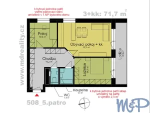 Pronájem bytu 3+kk, Třebíč, Družstevní, 71 m2
