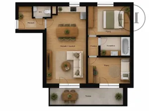 Prodej bytu 3+kk, Borek, Dlouhá, 68 m2