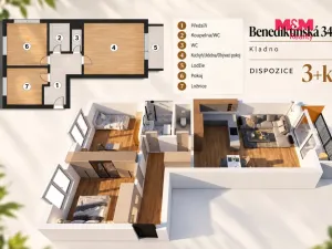 Prodej bytu 3+kk, Kladno, Benediktínská, 77 m2