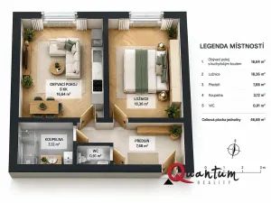 Prodej bytu 2+kk, Praha - Nusle, Na výsledku I, 46 m2