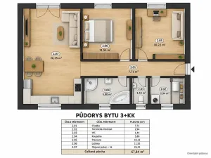 Prodej bytu 3+kk, Vochov, 68 m2