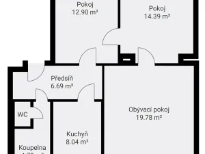 Prodej bytu 3+1, Klatovy, U Pazderny, 68 m2