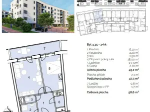Prodej bytu 2+kk, Hustopeče, Alejní, 58 m2