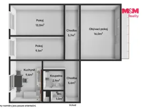 Pronájem bytu 3+1, Holýšov, Pod Makovým vrchem, 63 m2