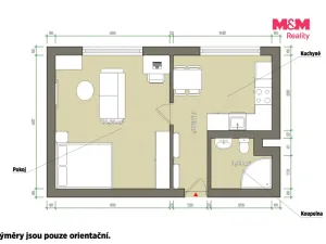 Pronájem bytu 1+1, Mariánské Lázně - Úšovice, Plzeňská, 35 m2