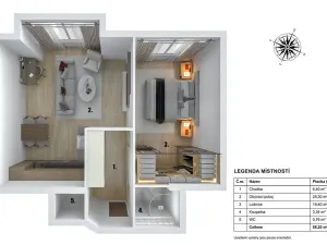 Pronájem bytu 2+kk, Praha - Nové Město, Novomlýnská, 57 m2