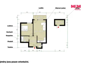 Pronájem bytu 2+kk, Praha, Sazovická, 47 m2