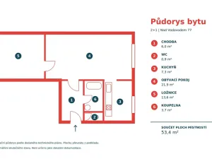 Pronájem bytu 2+1, Praha - Malešice, Nad vodovodem, 53 m2