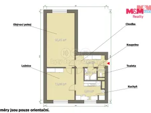 Pronájem bytu 2+1, Dýšina, K Chlumu, 50 m2