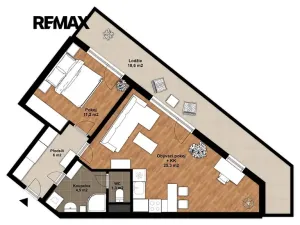 Pronájem bytu 2+kk, Praha - Zličín, Sazovická, 48 m2