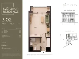 Prodej bytu 1+kk, Praha - Libeň, Světova, 30 m2