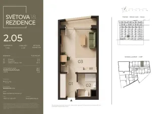 Prodej bytu 1+kk, Praha - Libeň, Světova, 31 m2