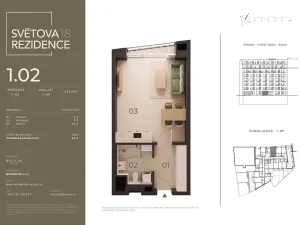 Prodej bytu 1+kk, Praha - Libeň, Světova, 30 m2