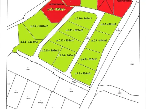 Prodej pozemku pro bydlení, Bystřany, Havlíčkova, 850 m2