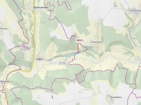 Dražba lesa, Český Dub, 1687 m2