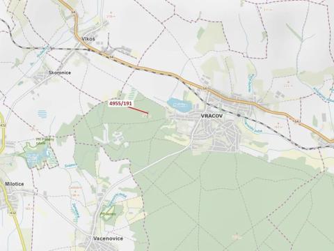 Dražba lesa, Vracov, 1174 m2