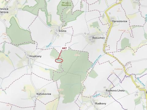 Dražba lesa, Hradčany-Kobeřice, 1989 m2