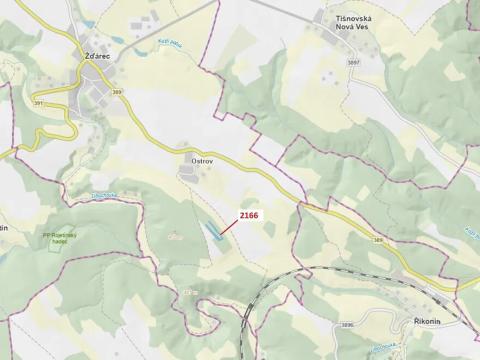 Dražba lesa, Žďárec, 3616 m2