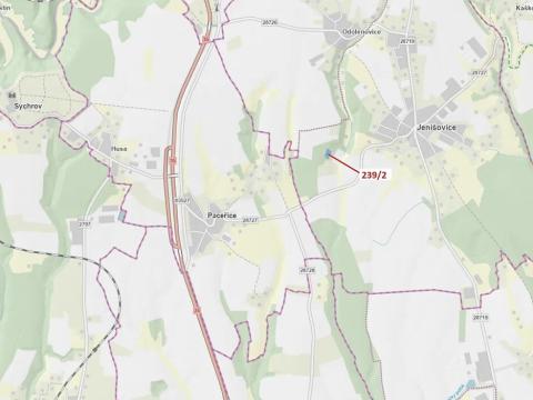 Dražba lesa, Jenišovice, 2305 m2