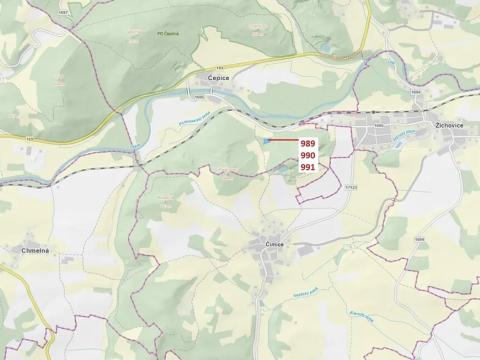 Dražba lesa, Rabí, 4276 m2