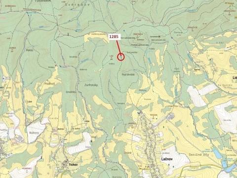 Dražba lesa, Lačnov, 849 m2