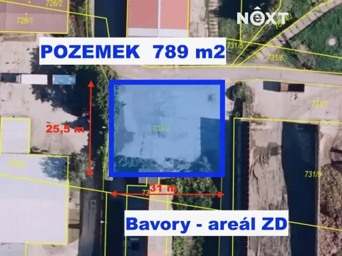 Prodej komerčního pozemku, Bavory, 789 m2