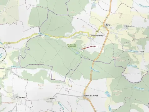 Dražba lesa, Jesenice, 2895 m2