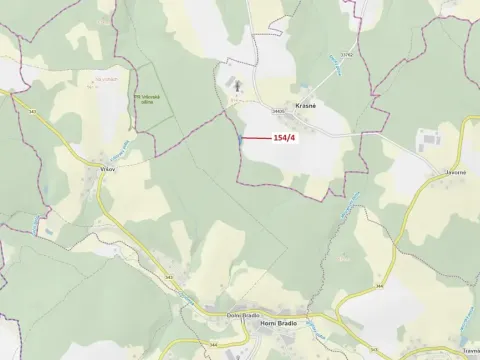 Dražba lesa, Krásné, 2471 m2