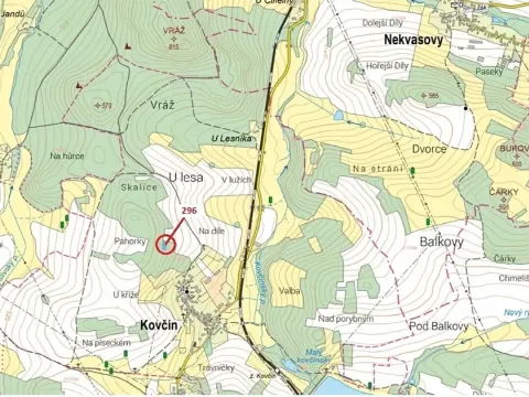 Dražba lesa, Kovčín, 1626 m2