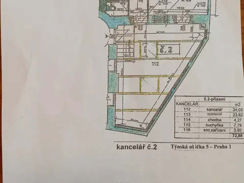 Pronájem kanceláře, Praha - Staré Město, Týnská ulička, 73 m2