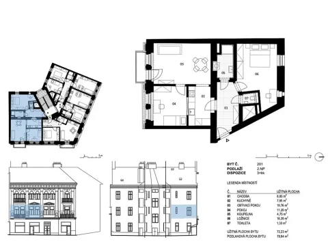 Prodej bytu 3+kk, Praha - Vršovice, Moskevská, 72 m2